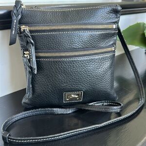 Dooney & Bourke Genuine Leather Crossbody Shoulder Purse Front Zipper Pockets